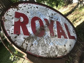 Royal Ds Large Roadside 4 Foot By 7 Foot Gasoline Sign With Frame