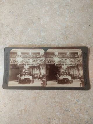 Antique Stereoscope Card,  Interior Chinese Restaurant Chinatown,  Dupont St,  Ca.