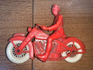 Vintage 1950’s Auburn Rubber Red Toy Motorcycle