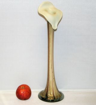 Vintage Murano Art Glass Jack In The Pulpit Vase Empoli Cased Glass 16in High