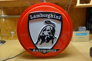 Lamborghini Embossed Dealership Counter Sign.  Huge 28 " In Diameter