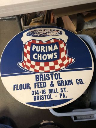 Rare Vintage Purina Chows Advertising Sign Bristol,  Pa One Of A Kind