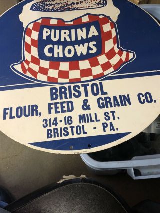 Rare Vintage Purina Chows Advertising Sign Bristol,  Pa One Of A Kind 3