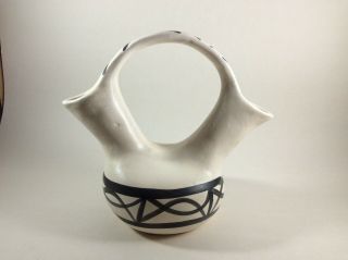 Inspired By Mesa Verde Black On White Pottery Hand Decorated Wedding Vase