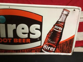 Rare.  Vintage Its High Time For Hires Root Beer Embossed Tin Sign With Bottle. 2