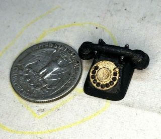 ⭐1:12 Scale Dollhouse Miniature Vtg Cast Iron Rotary Phone Diorama⭐