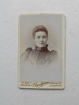 Cdv Portrait Of A Lady By E.  Goodfellow Of Bridgwater.  Late 1880s