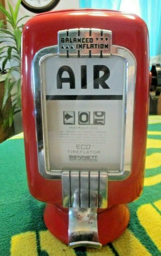 Vintage Nos Eco Air Meter Tireflator Model 97 Gas Station 1940s Meter