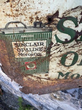 1920s Sinclair Opaline oil Can 1 Gallon Sign Tin Tacker Gas Oil Petro Ford Chevy 2
