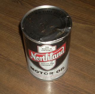 Old Oil Can Northland Motor Oil 1 Quart Sae M.  W.  Waterloo Iowa Ia Vintage
