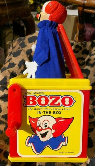 Vintage Larry Harmon ' s BOZO the Clown In - The - Box,  1986 by Carnival Toys 3
