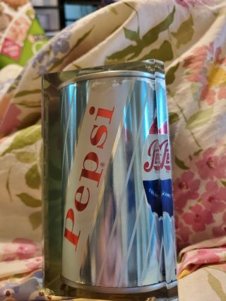 Pepsi Steel Can Encapsulated In Lucite 1950 