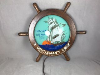 1940’s - 50’s Cutty Sark Whisky Reverse Painted Glass Light Up Sign.