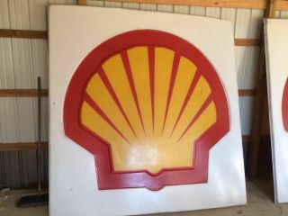 Huge Vintage Shell Highway Sign Shell 8 Foot Sign Fiberglass Shell Oil Sign