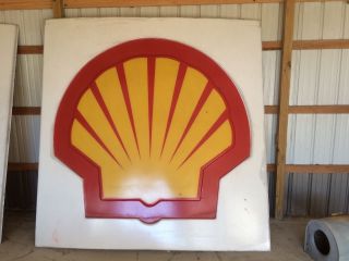 HUGE Vintage Shell Highway Sign Shell 8 Foot Sign Fiberglass Shell Oil Sign 2