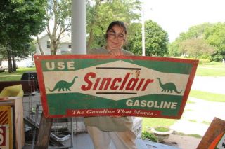 Large Sinclair Gasoline Gas Station 39 " Metal Sign
