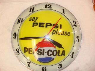 1961 Pepsi Double Bubble Clock - Say Pepsi Please - 15 