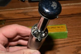 Vintage Stanley " Yankee " Push Drill No.  41 W/ 8 Bits & Box Tools
