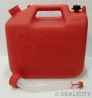 Vintage Wedco Essence 2.  5 Gallon Red Plastic Gas Can Vented & Fuel Filter Spout