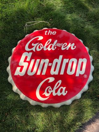 Vintage Large The Golden Girl Sun - Drop Cola Bottle Cap Design Sign 33 " Round