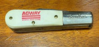 Vintage Pocket Knife Ranger 2 Blade With Advertising Agway Hybrid Seed Corn