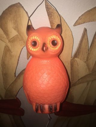 Vintage Halloween Union Lighted Blow Mold Owl Yard Decoration