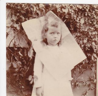 Vintage Photograph Snapshot Milwaukee,  Wi,  Little Girl Head Through Newspaper ?