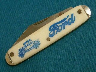 Vintage Usa Ford Motor Co Model A Ad Cigar Jack Knife Knives Old Folding Pocket