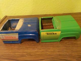 vintage tonka dodge pickup truck set of 2 cab without top 2