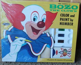 Bozo The Clown Vintage Color And Paint By Number Coloring Set Larry Harmon