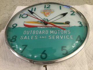 Vintage Pam Style Lighted Advertising Mercury Outboard Motors Dealer Clock