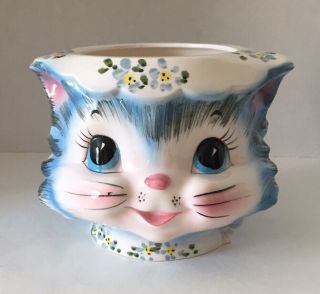 Vintage 1950s Lefton Miss Priss Cookie Jar Kitsch Kitty Cat Kitchen Decor