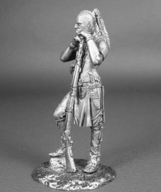 Iroquois Native American 19th Century 1/32 Scale Unpainted Tin Figure