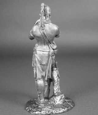 Iroquois Native American 19th Century 1/32 Scale Unpainted Tin Figure 3