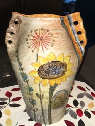 Vintage Italy Italica Ars Pottery Hand Painted Vase
