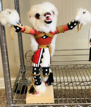 Hopi Kachina Doll,  White Bear By J.  Creek,  Large @ 16” Tall.