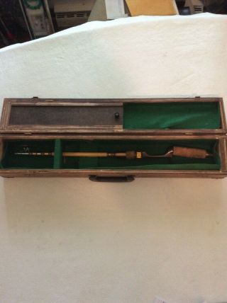 Vintage Powerscopic Fishing Rod And Wooded Travel Case