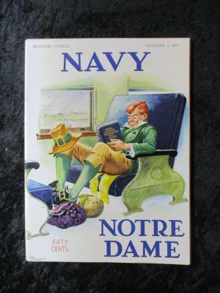 Vintage November 4,  1944 Navy Vs Notre Dame College Football Program 1501