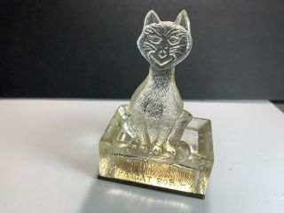 Rare Vintage Glass Candy Container Black Cat For Luck