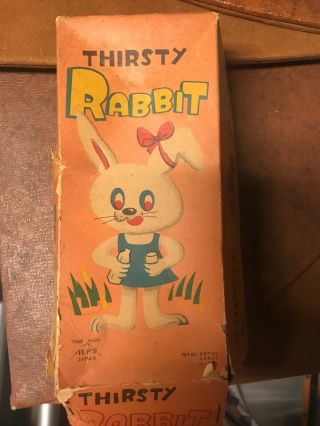 Rock Valley Toys,  Japan,  Mechanical Thirsty Rabbit,  Wind Up Toy W/box