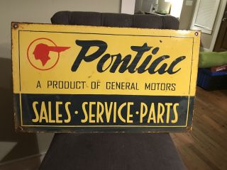 Old Pontiac Dealer Porcelain Sign