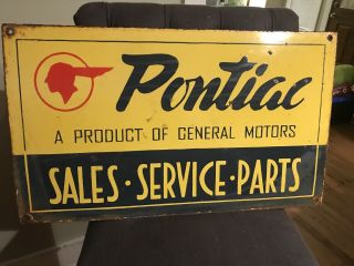 Old Pontiac Dealer Porcelain Sign 2