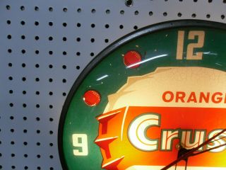 PAM 1950 ' s ORANGE CRUSH BOTTLE CAP Advertising Clock - - - 15 