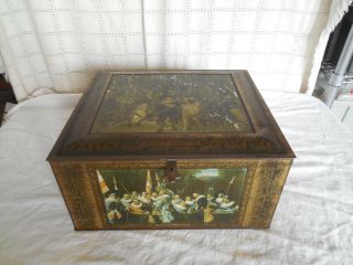 Vintage Tin Beech Nut Biscuit Box W/ Lithos Of The Master Rembrandt