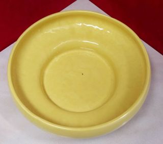 Vintage McCoy Round Gold Yellow Planter Bowl with Brown petelstal base 3