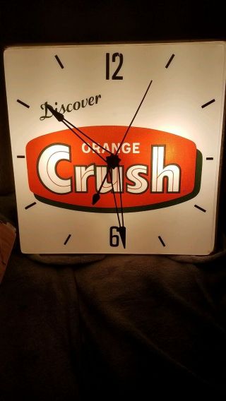 1972 Orange Crush Soda Lighted Clock 2