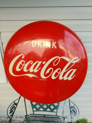 Vintage 36 " Drink Coca - Cola Button Country Store Sign