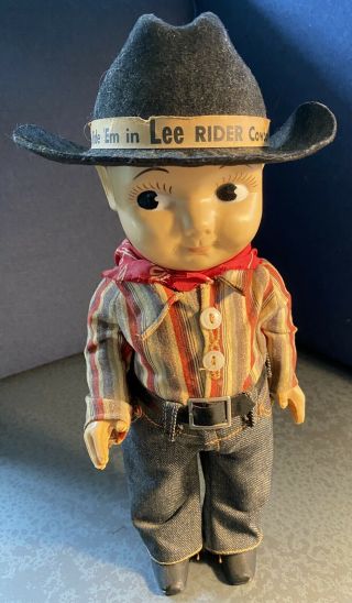 Vintage Buddy Lee Cowboy Doll With Cowbot Hat