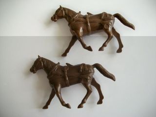 (2) Marx Wagon Horses