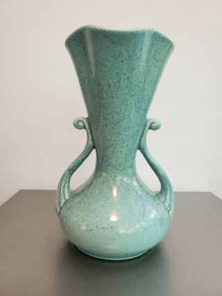 Vtg Red Wing Usa 505 Ceramic Blue Green 8 " Vase